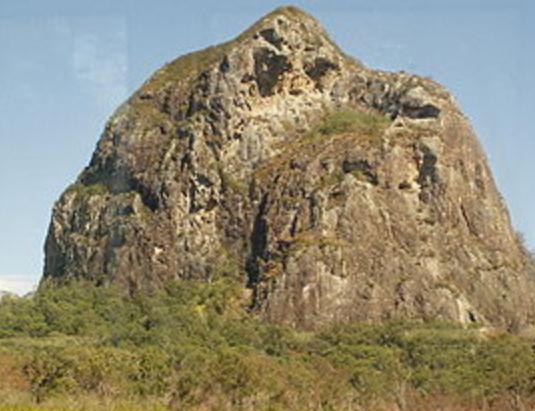 Mt Tibrogargan after the man face eroded (as the official version says) in 2004. COMPLETELY destroying any last reminent of the Aboriginal face. Thats sabortarge. Still can't find any old photos showing the face, somebody must have.jpg