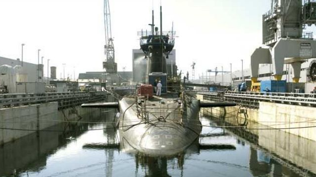 Britain's Royal Navy submarine fleet, Devonport dockyard in Plymouth..png