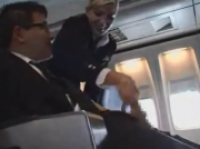 Air stewardess helps with masturbation on the flight